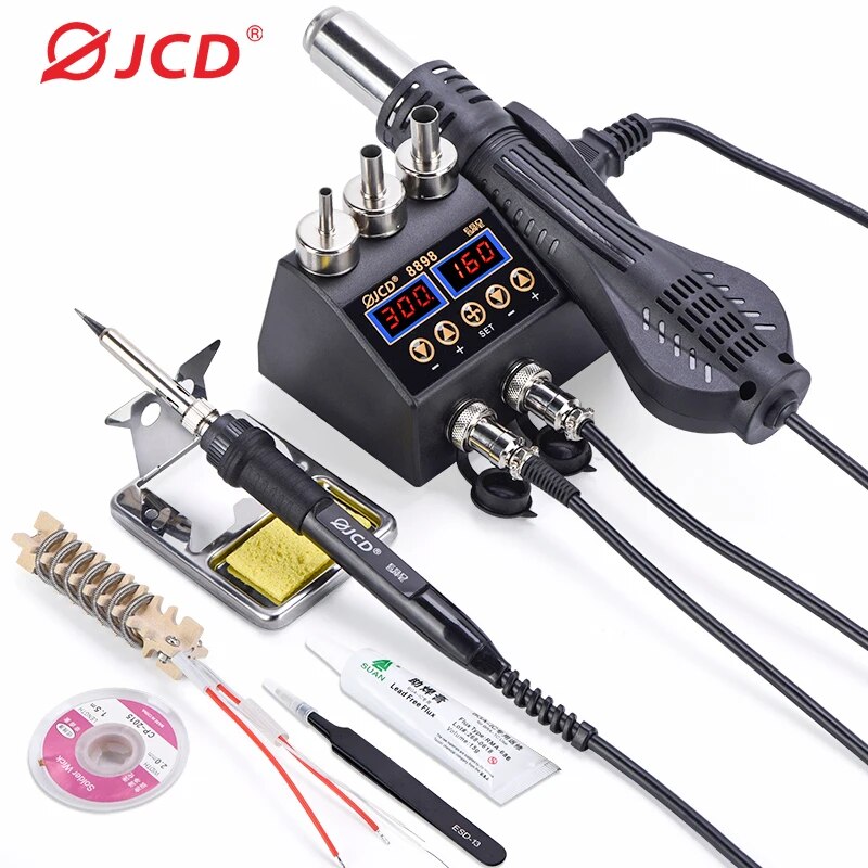 JCD 8898 Soldering Station 750 - 2 In 1 Soldering Rework Station 750W 评论和价格