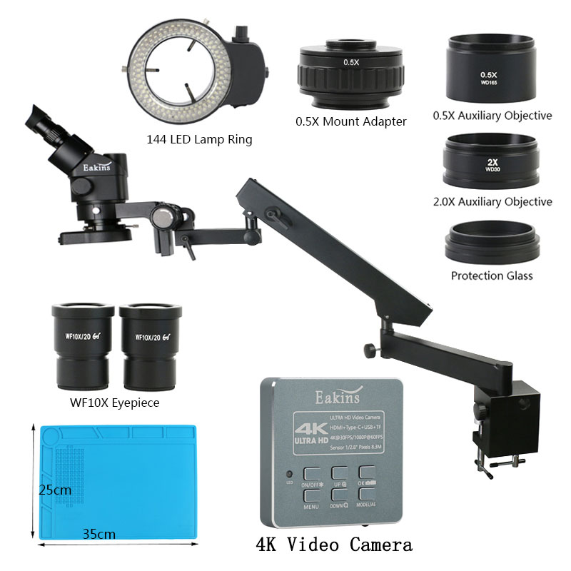3.5X 90XArticulating Arm Pilla - Simul-Focal Industrial Microscope 4K Hdmi 评论和价格