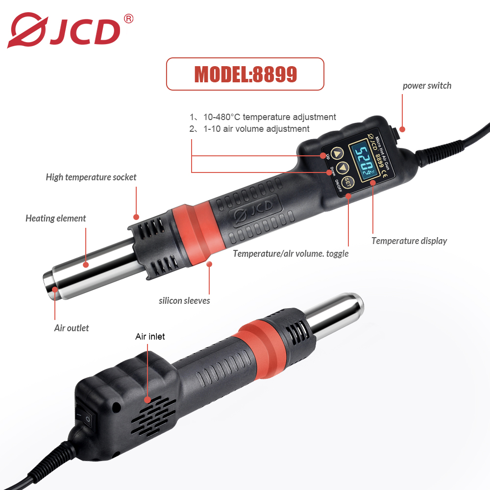 JCD 8899 2 in 1 Soldering Stat - 2 In 1 Soldering Rework Station 750W 评论和价格