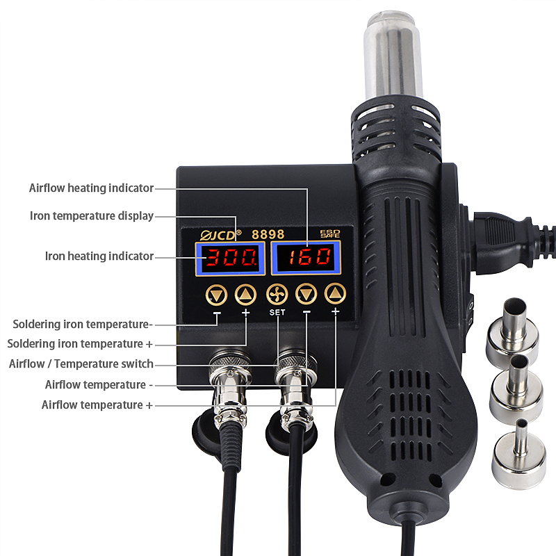 2 in 1 750W Hot Air Gun LCD Di - 2 In 1 Soldering Rework Station 750W 评论和价格