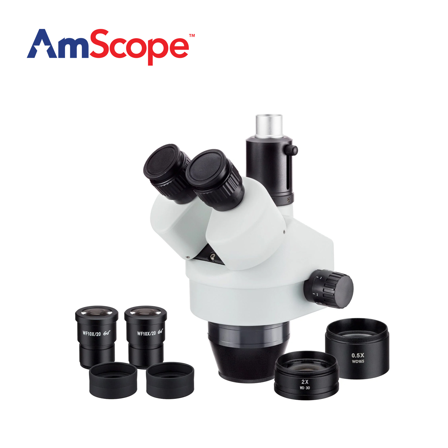 AmScope 7X-45X Magnification T - Trinocular Stereo Microscope 7X-45X 评论和价格