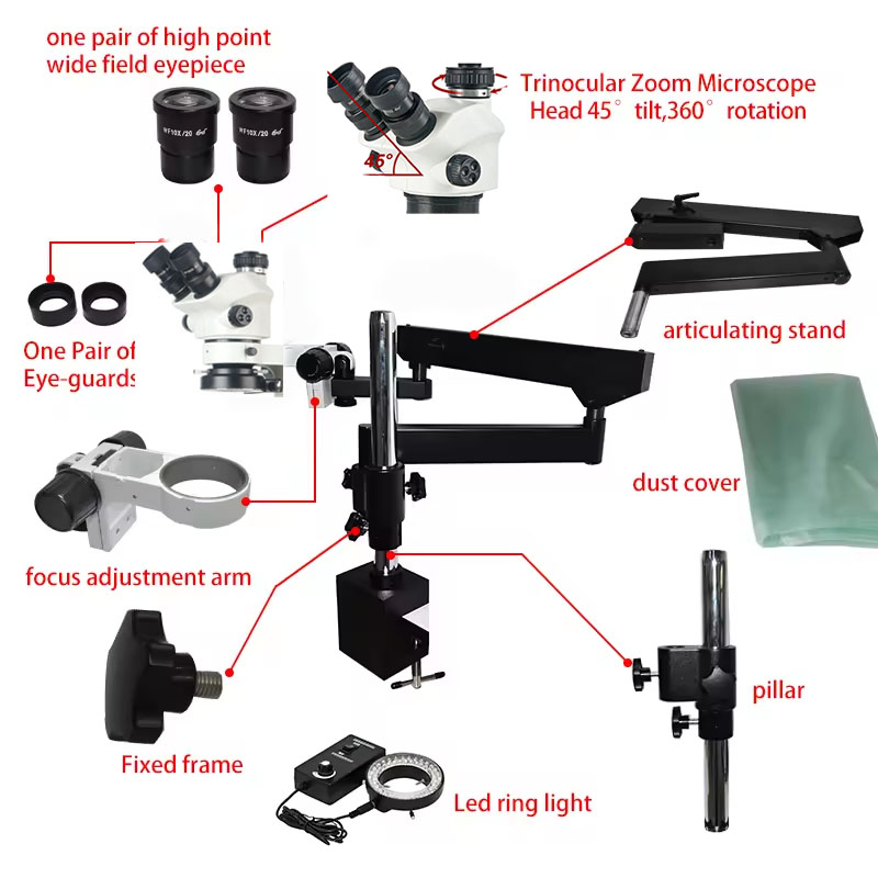 Flexible Articulated Arm Large - Articulating Arm Boom Stand Microscope 评论和价格